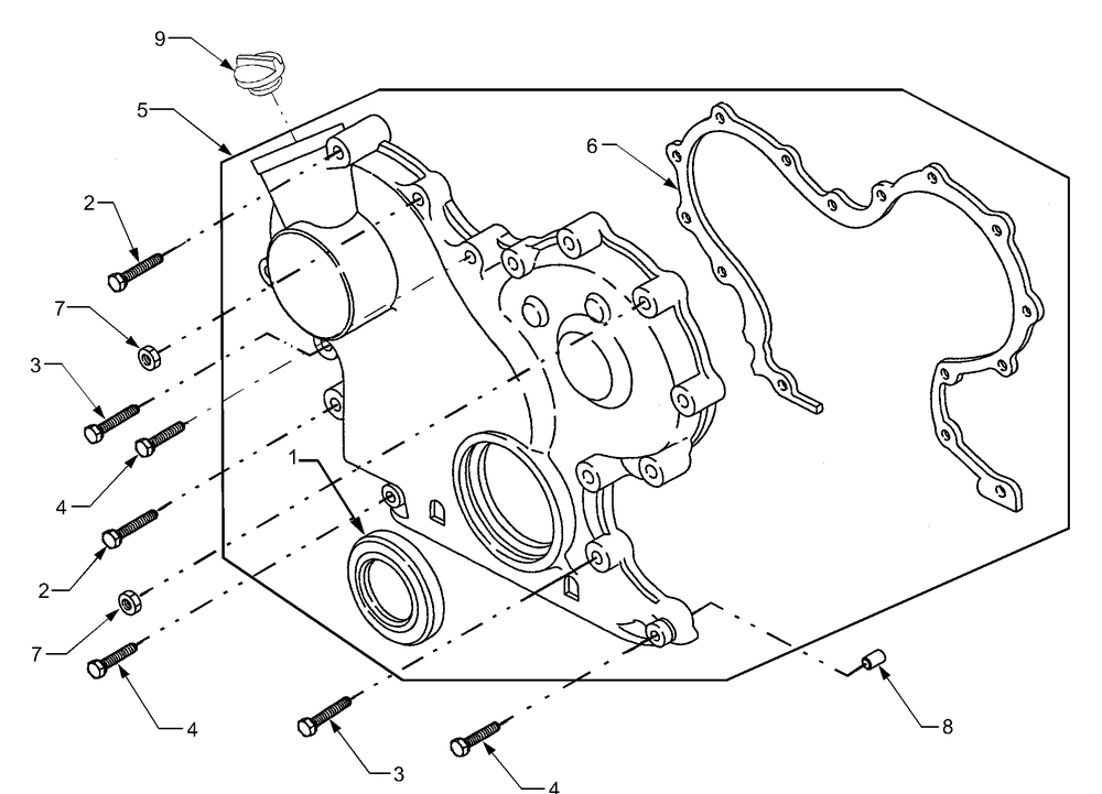 Crankcase Cover Diagram and Parts List for 7304 54AD741100-54AT741100-54BD741100-54BT741100 Cub Cadet Lawn Tractor